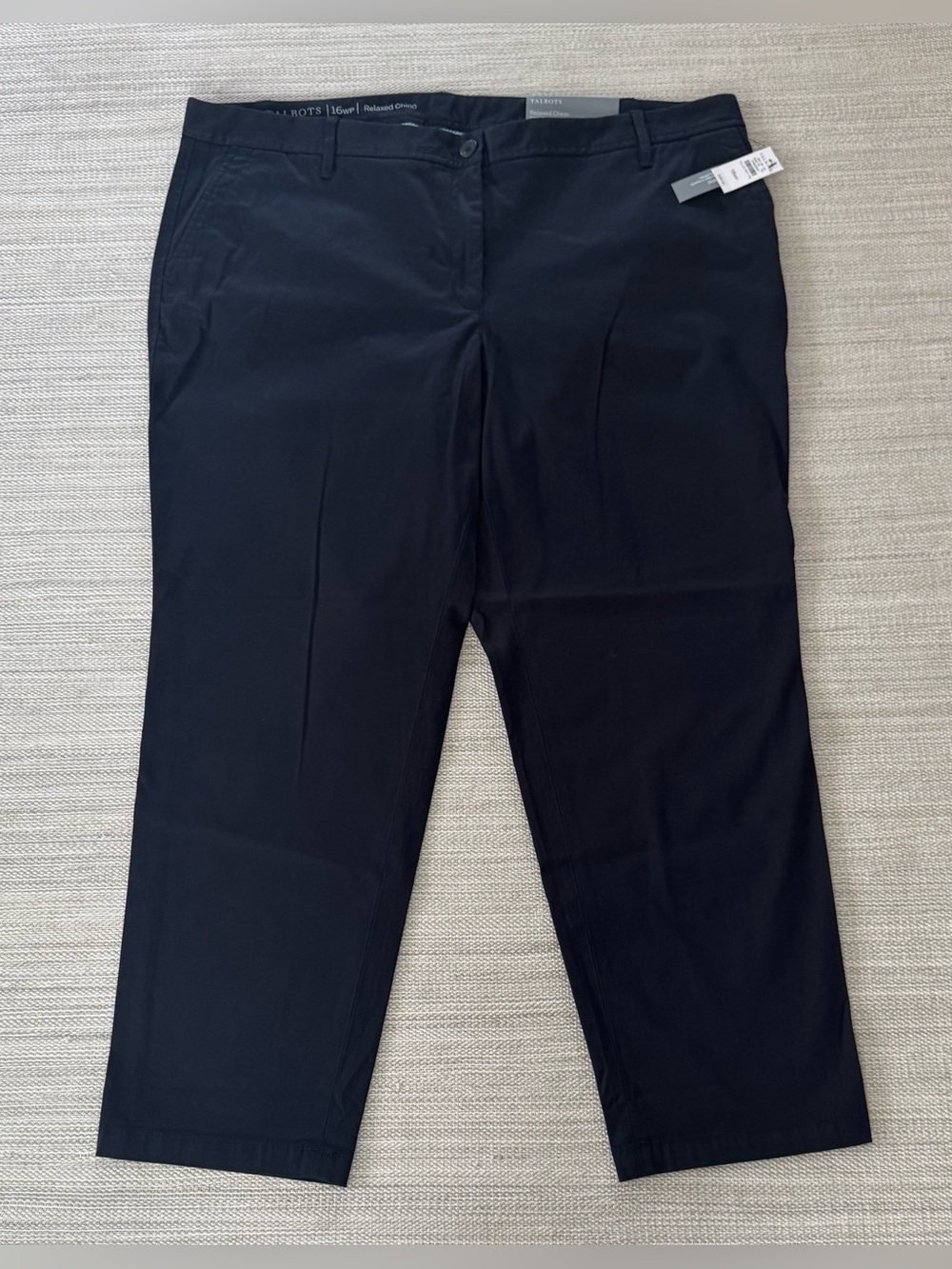 Talbots Relaxed Chino black ankle pants mid rise zip fly pockets women’s size 16